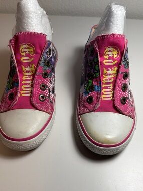 Ed Hardy Pink Floral Slip-On Sneakers for Kids